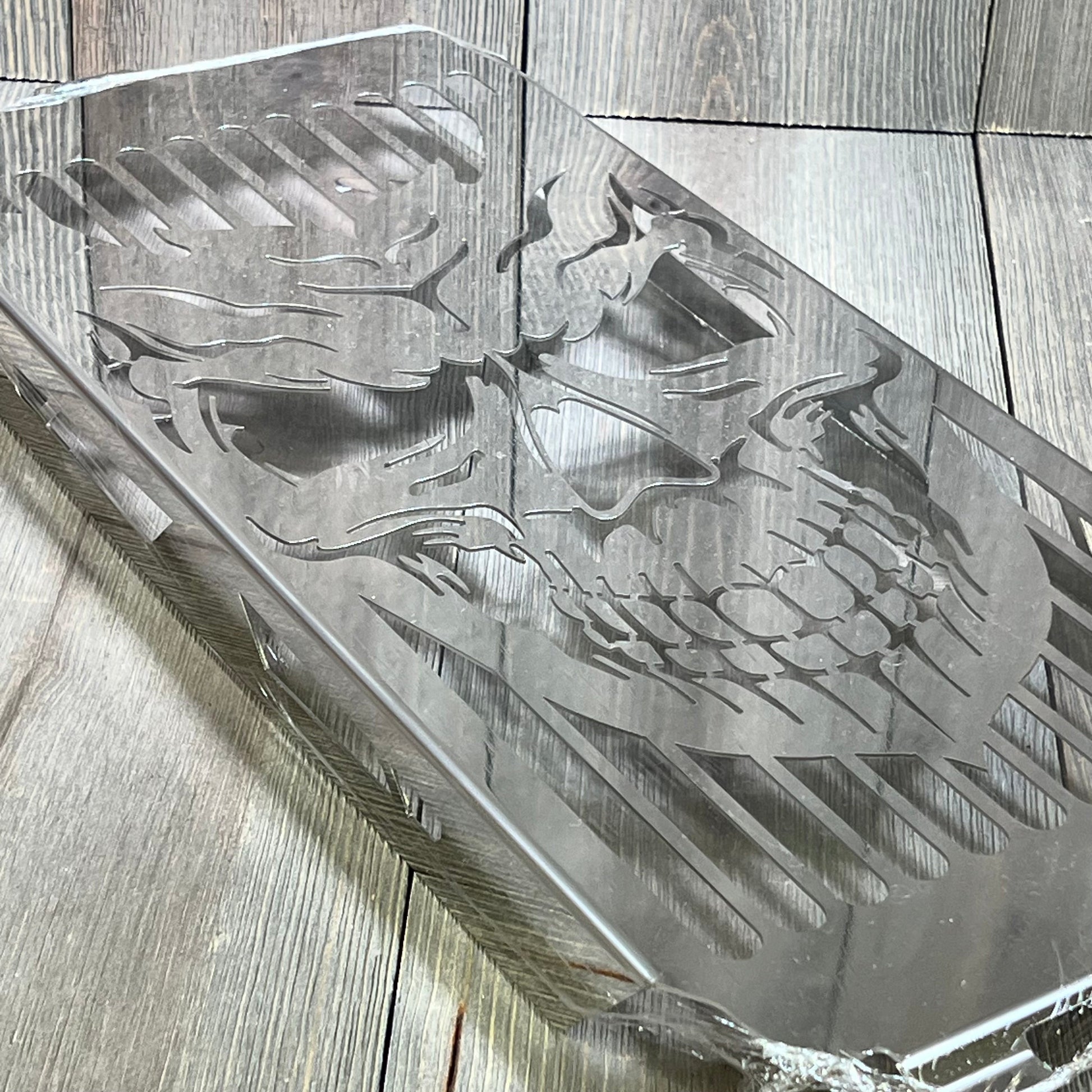 Chrome skull radiator grill cover for Honda Shadow VT400 VT750, featuring intricate detailing and durable protection.