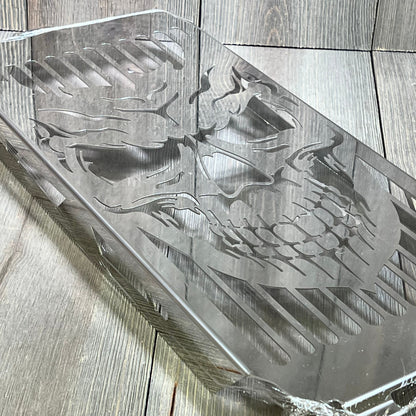 Chrome skull radiator grill cover for Honda Shadow VT400 VT750, featuring intricate detailing and durable protection.