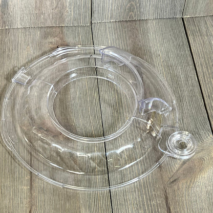 Transparent pouring shield for KitchenAid Tilt Head 4.5-5QT mixer, designed to prevent splatters and ensure safe pouring.