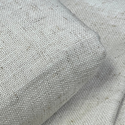 Close-up of NICETOWN natural linen fabric texture for 90-inch long window curtains, showcasing semi-sheer material quality.