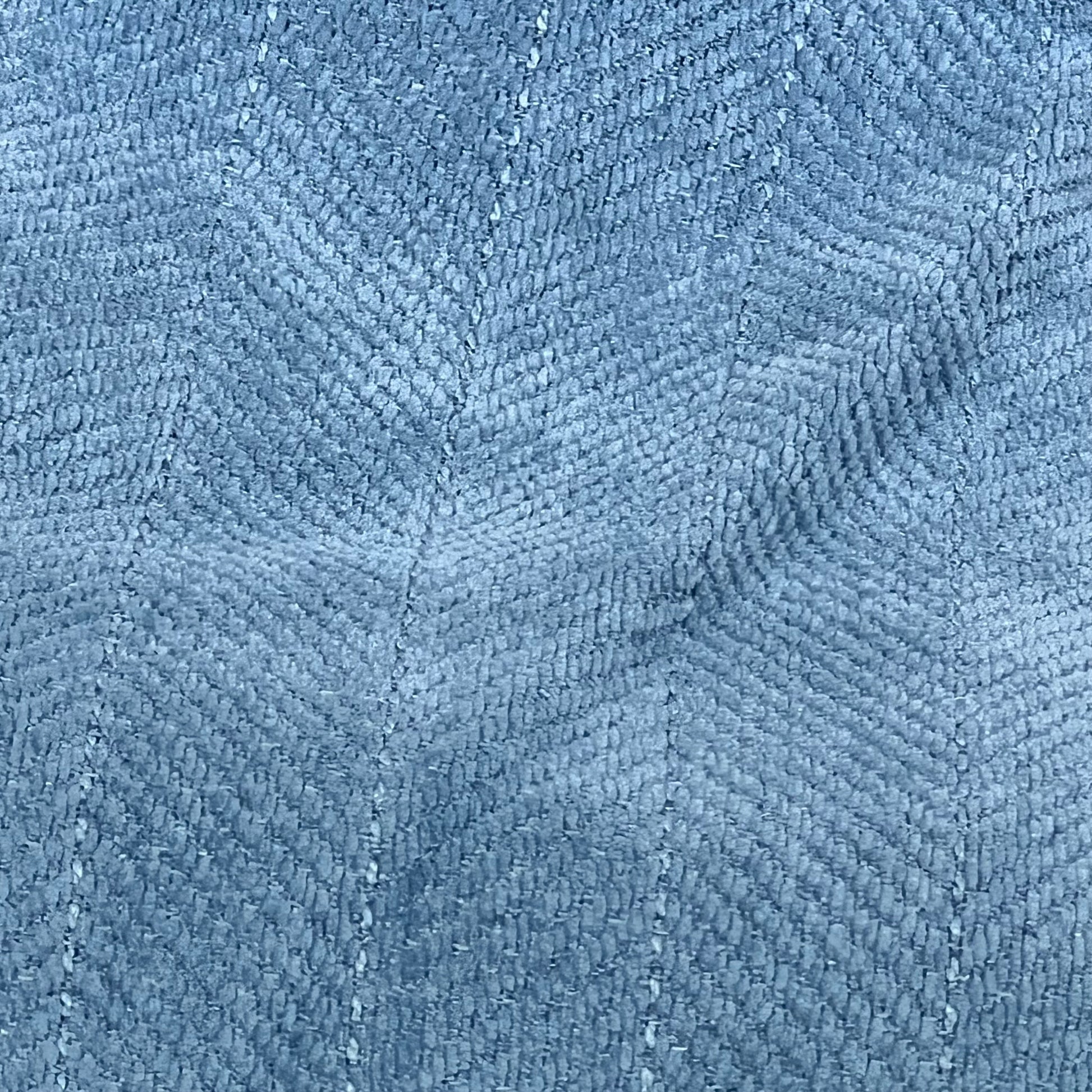 Dusty blue chenille texture of MIULEE 18x18 inch decorative pillow cover, perfect for luxurious home decor.