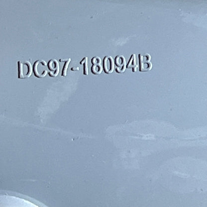 Close-up of DC97-18094B marking on Samsung washer door boot gasket, showcasing model compatibility.
