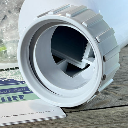 Close-up of T-3 Salt Cell Replacement attachment for Hayward W3T-Cell-3, designed for 15,000-gallon pool systems.