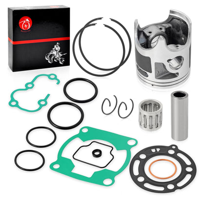Piston bearing ring cylinder gasket kit for Kawasaki KX85 2001-2013, includes 48.5mm components and sealing rings.