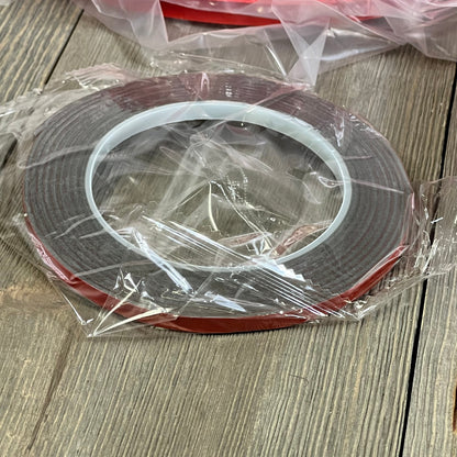Red adhesive tape for Jeep Wrangler JL grille and headlight cover installation, ensuring secure attachment and durability.