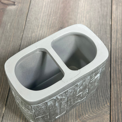 Modern toothbrush holder from Sweet Home Collection, featuring a sleek dual compartment design and contemporary Avalon finish.