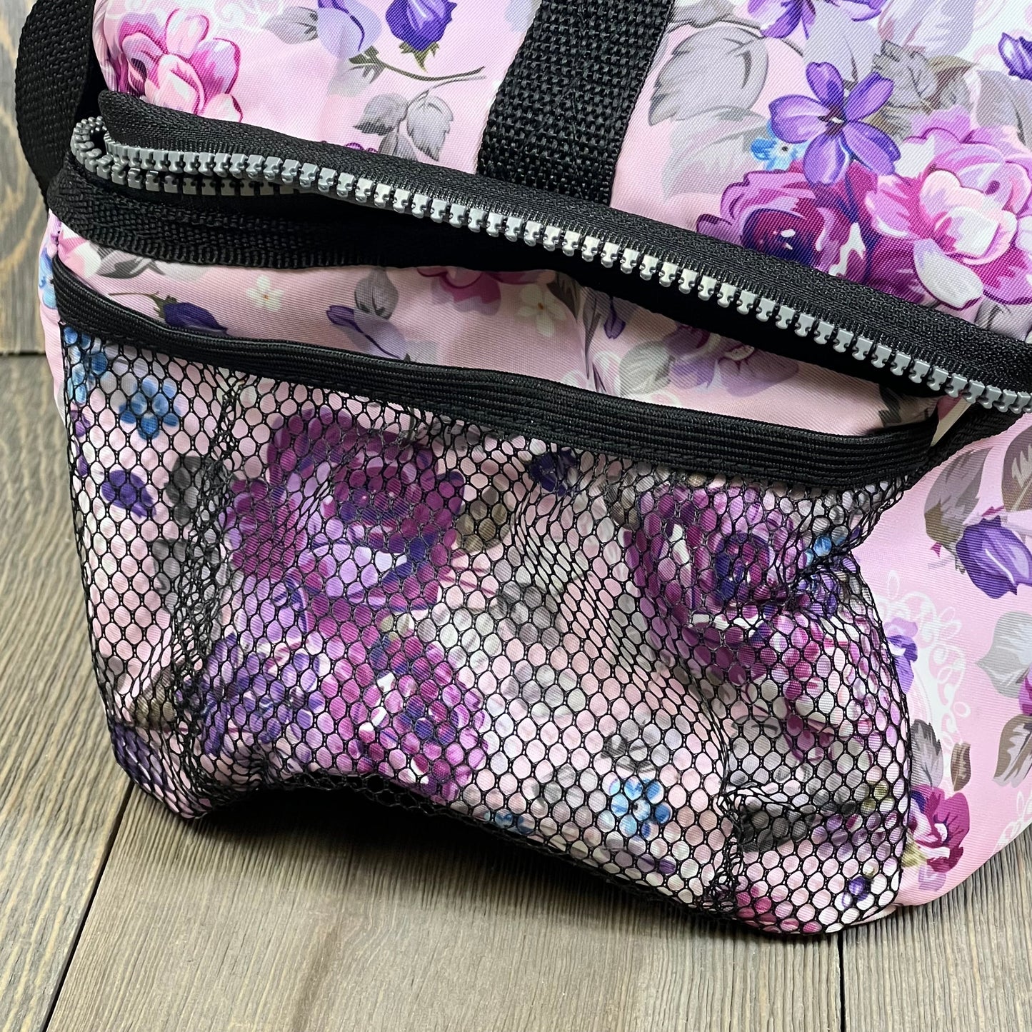 Floral purple Opux lunch box with mesh pocket, large dual compartments, ideal for women, insulated for freshness.