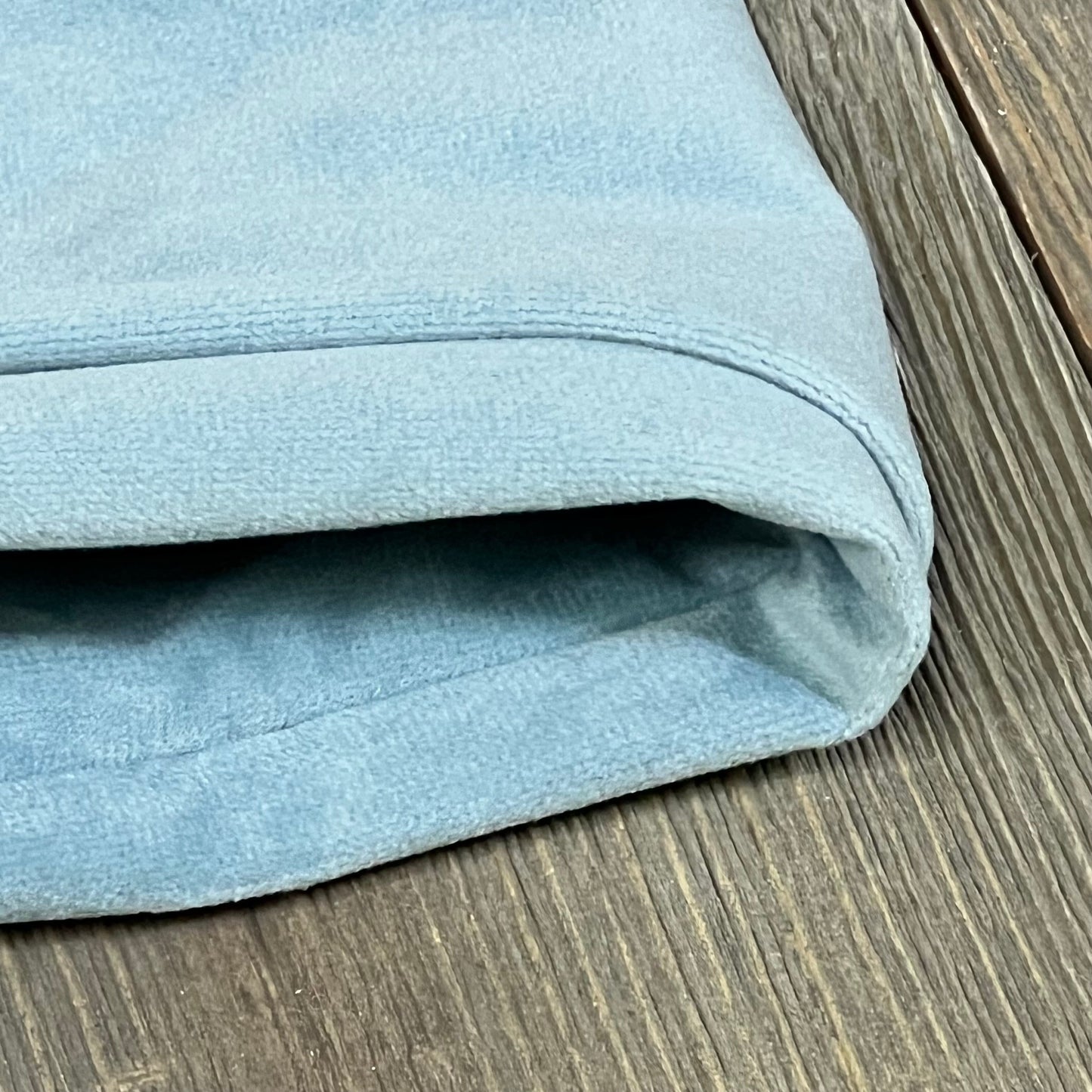 Silver blue velvet cushion cover with soft texture, perfect for bed, couch, or sofa. 20 x 20 inch decorative throw pillow case.