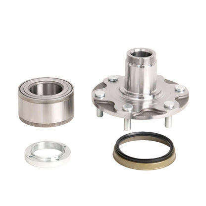 Front wheel hub bearing kit for Toyota Tundra, Tacoma, 4Runner, Sequoia 2WD 1996-2007, includes essential components.