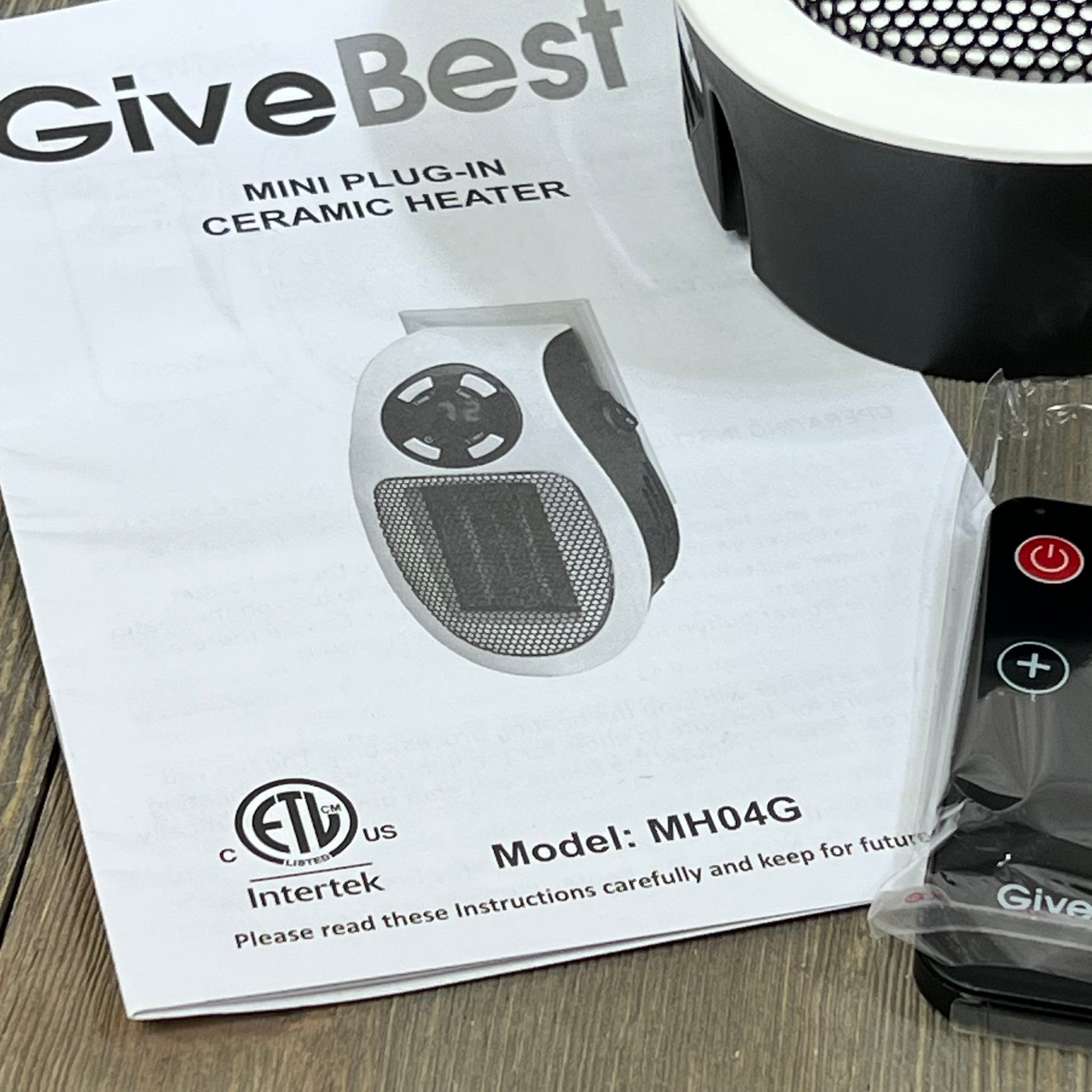 GiveBest programmable space heater with remote, manual, and ETL certification, ideal for home and office use.
