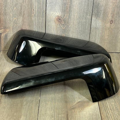 Glossy black mirror cover cap trim for 2019-2024 Chevy Silverado 1500, GMC Sierra 1500, sleek and durable design.