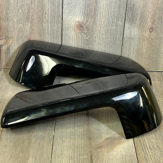 Glossy black mirror cover cap trim for 2019-2024 Chevy Silverado 1500, GMC Sierra 1500, sleek and durable design.