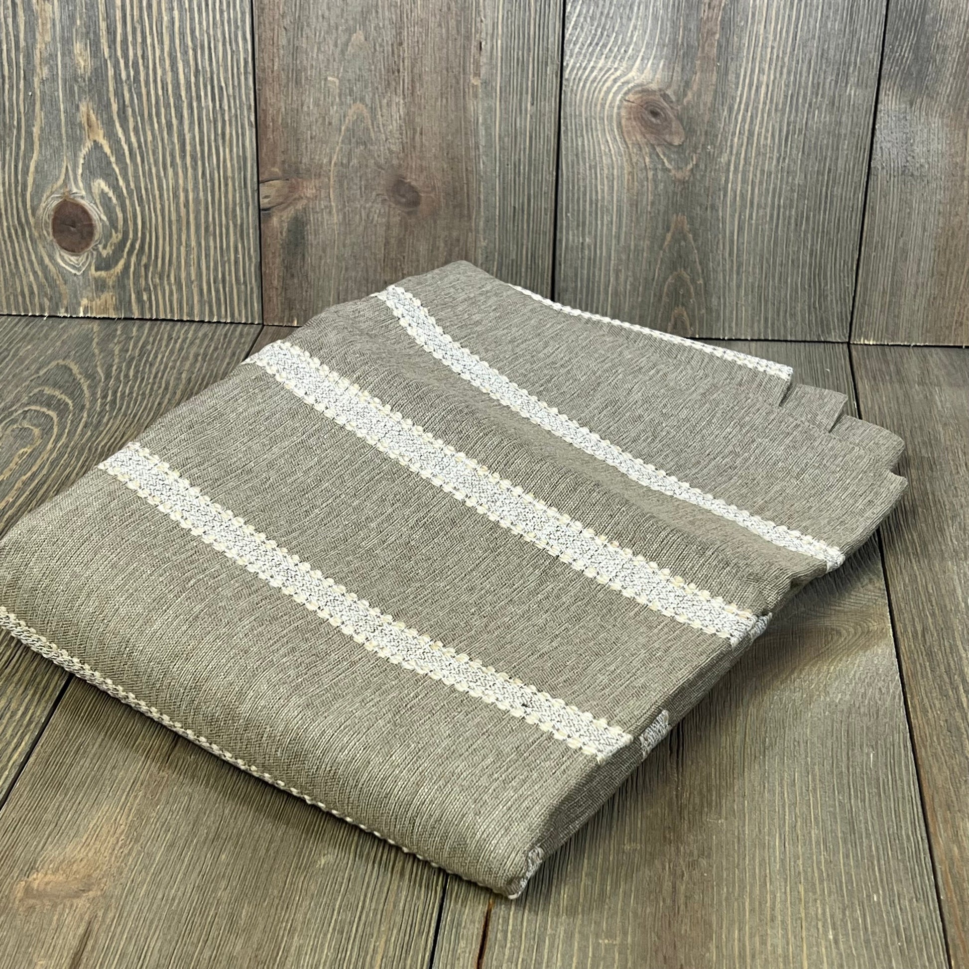 Tan stripe decorative pillow cover, 24x24 inches, perfect for enhancing your living room decor with elegance and style.