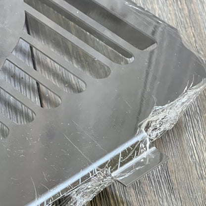 Chrome skull radiator grill cover for Honda Shadow ACE VT400 VT750, featuring a sleek protective design.