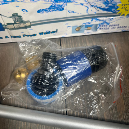 Rerennco nozzle and hose quick connectors in clear packaging, showcasing durable black and blue components.
