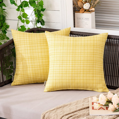 MIULEE Outdoor Waterproof Throw Pillow Covers 24x24 Inch Yellow