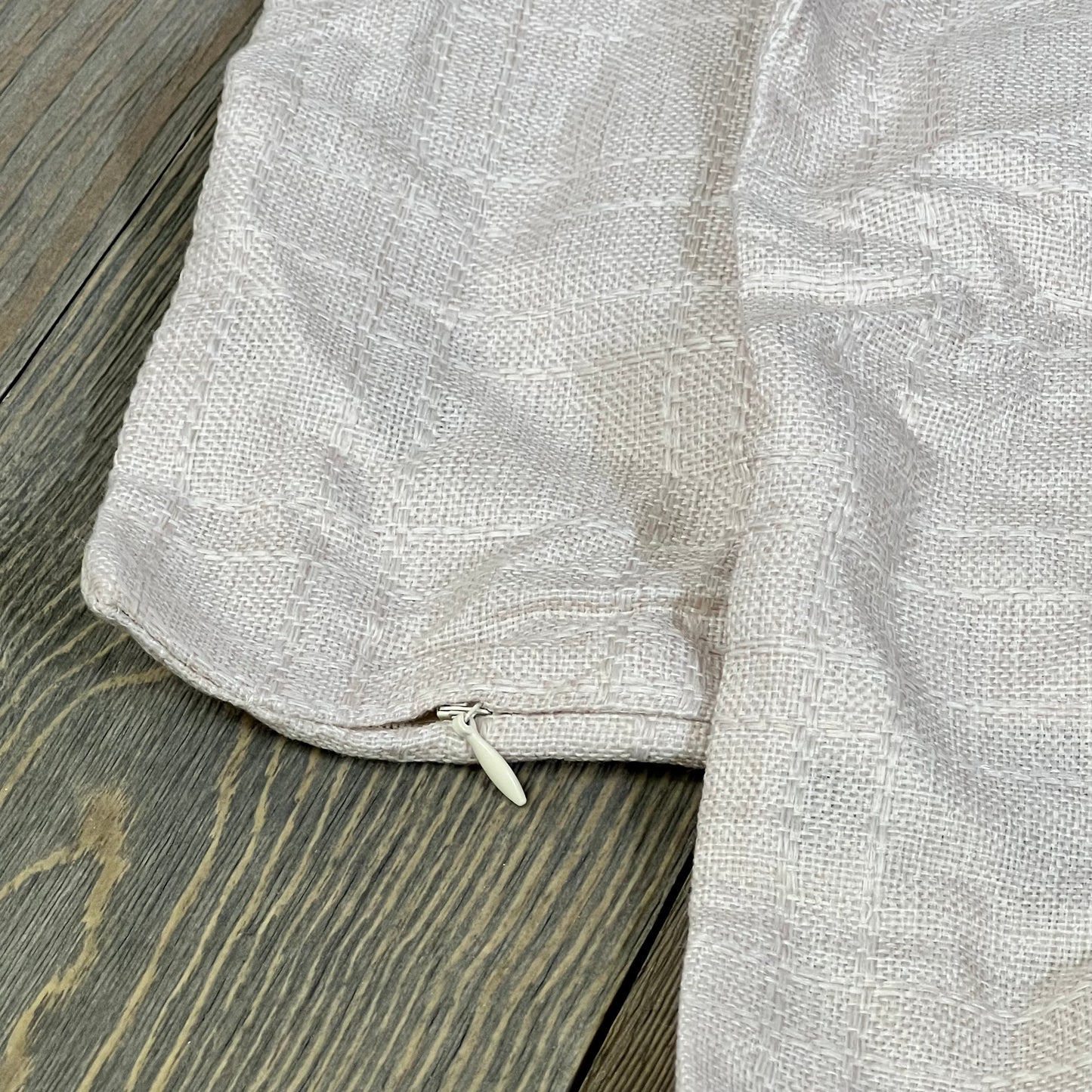 Light beige checkered waterproof pillow cover with zipper, 12x20 inches, perfect for outdoor patio decor.