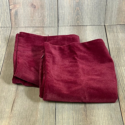Burgundy red velvet pillow covers, set of 2, for sofa or bed, adding a touch of luxury and comfort to any space.