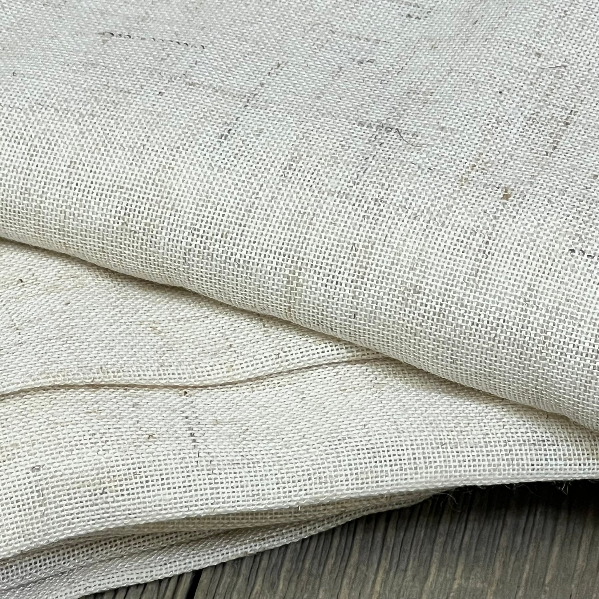 Close-up of NICETOWN Boho-Chic linen curtains fabric, showcasing thick, semi-sheer texture ideal for bedroom or living room decor.