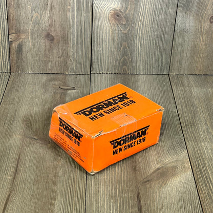 Dorman 610-383 wheel stud box on wood background, showcasing durable packaging for Dodge models, 10 pack.