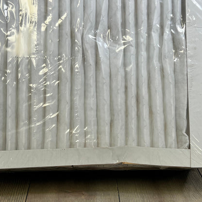 Pleated BNX TruFilter 14x14x1 Air Filter in packaging, showcasing electrostatic design and high MERV 13 efficiency.