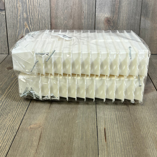 50PCS electrical outlet box extenders with 100PCS screws, single gang, packaged on a wooden surface.
