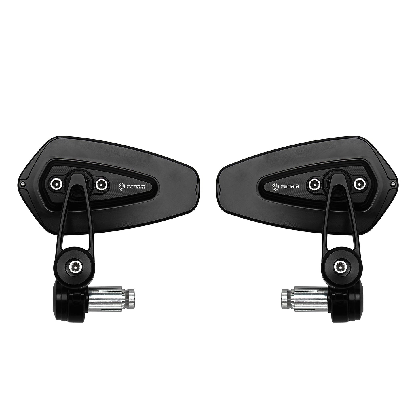 CNC Aluminum Alloy Cafe Racer mirrors with black finish, side folding design for 22MM handlebars, ideal for street bikes.