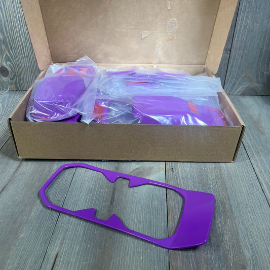 Purple interior decoration trim kit for Jeep Wrangler JL JLU Gladiator JT 2018-2023, packaged in a box.