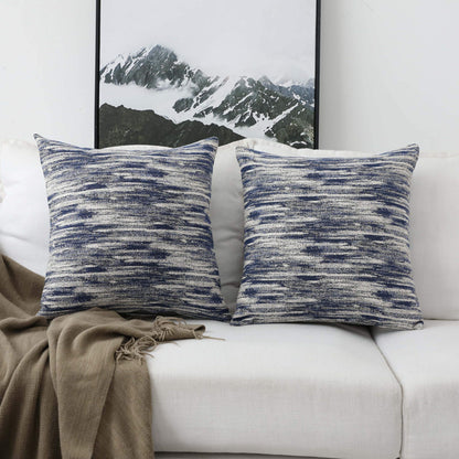 Home Brilliant 24x24 Abstract Textured Navy Blue Pillow Covers