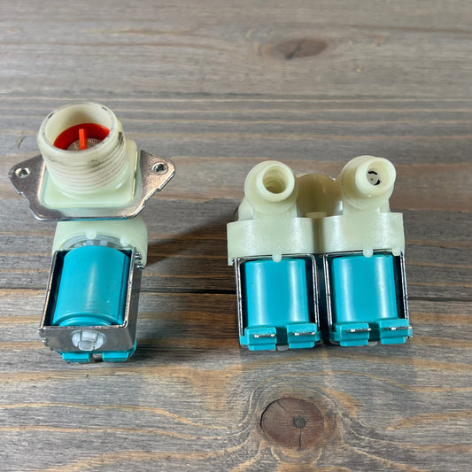 Replacement water valve set for Kenmore Samsung washers, featuring cold and hot side valves, model by TOMOON.