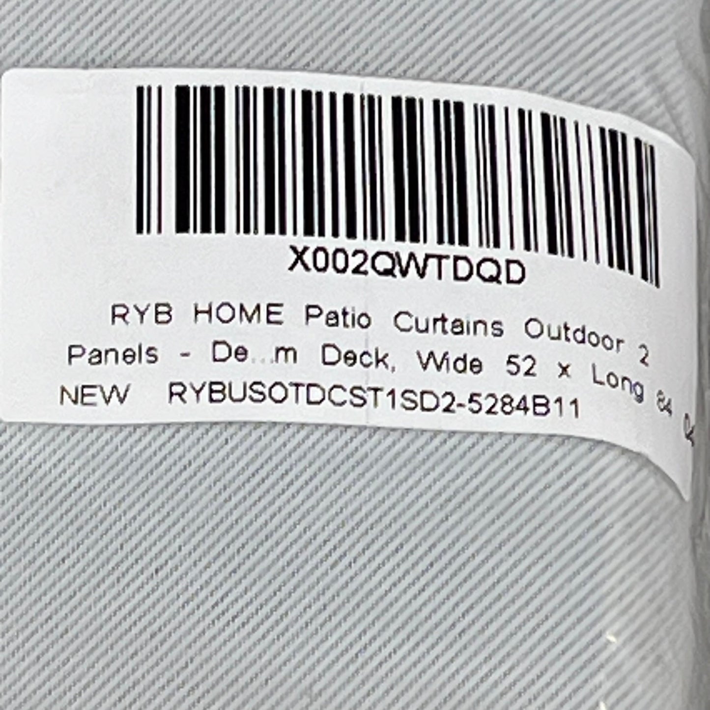 Greyish white RYB HOME patio curtains, waterproof and blackout, ideal for outdoor spaces, size 52x84 inches.