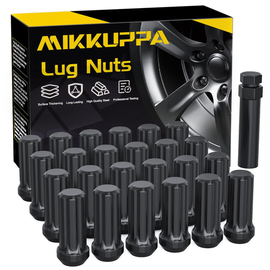 MIKKUPPA M14x2.0 black lug nuts for 2004-2014 Ford F-150, Expedition, Lincoln Navigator, set of 24.