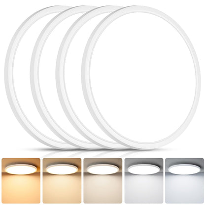 Super slim 0.67 inch Brightever LED ceiling lights, 12 inch, dimmable, 5 color options, perfect for bedroom lighting.