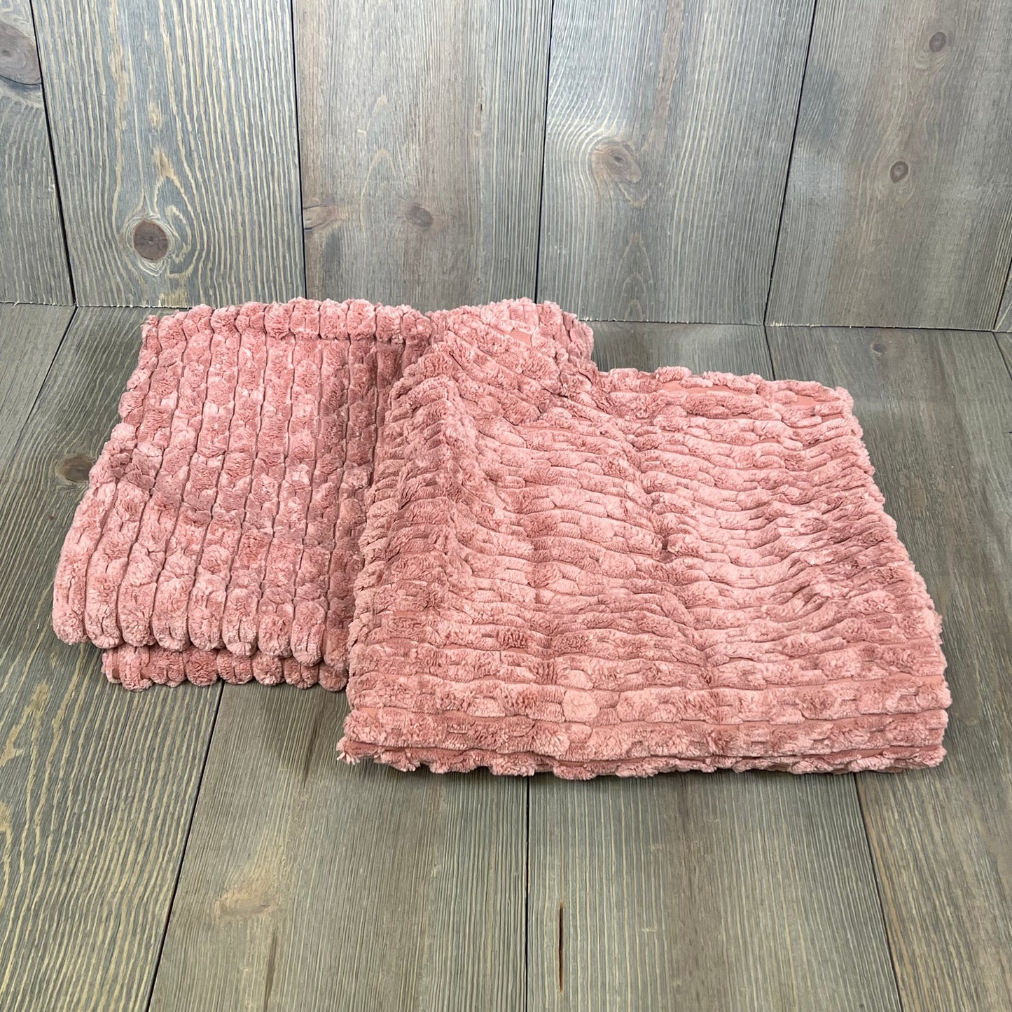 Blush pink corduroy pillow covers set of 2, perfect for farmhouse home decor on couch or bed.