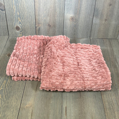 Blush pink corduroy pillow covers set of 2, perfect for farmhouse home decor on couch or bed.