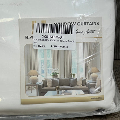H.VERSAILTEX white thermal curtains, 108-inch long, perfect for bedroom and living room window treatments.