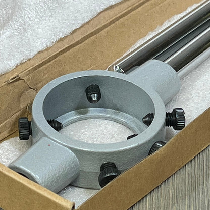 Sturdy uxcell 55mm round die stock handle wrench holder with adjustable screws, ideal for M24-M27 metric dies.