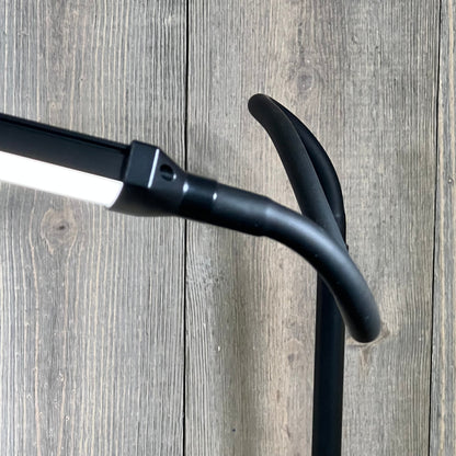 Sleek LIBORA LED desk lamp with flexible gooseneck, perfect for home office lighting and reading with eye-caring technology.