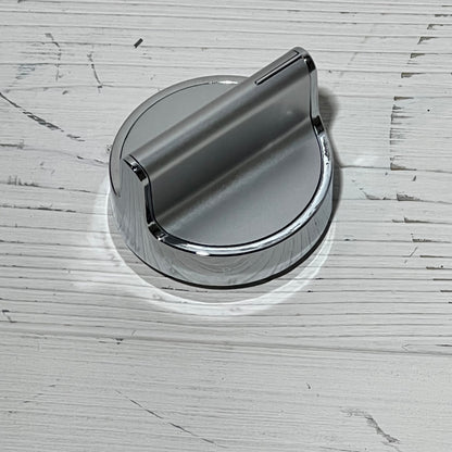 Stainless steel gas stove knob replacement for Whirlpool range, sleek design, compatible with multiple models.