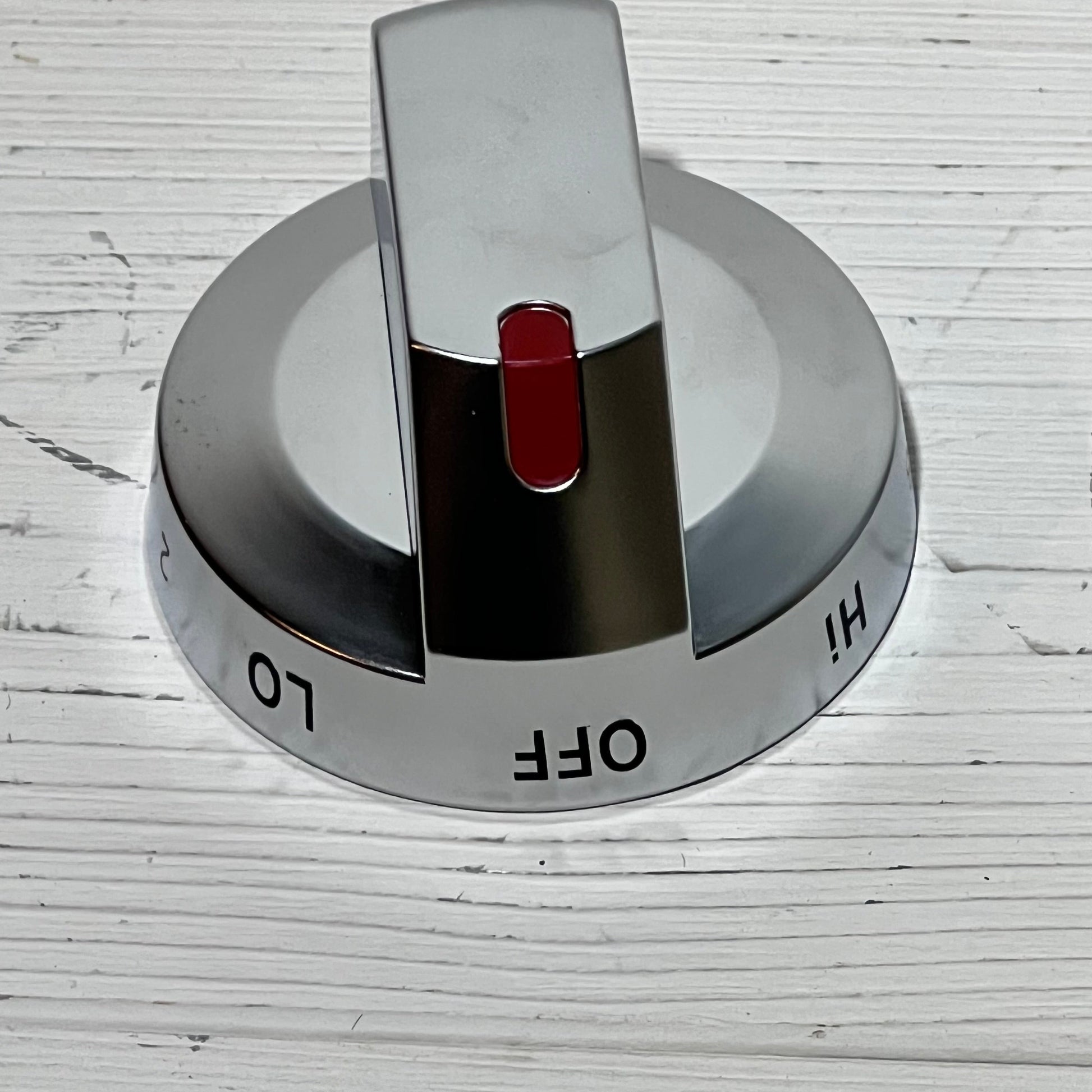 Stainless steel Samsung stove knob replacement with red accent, compatible with models NE63T8111SS/AA and NE63T8311SS/AA.