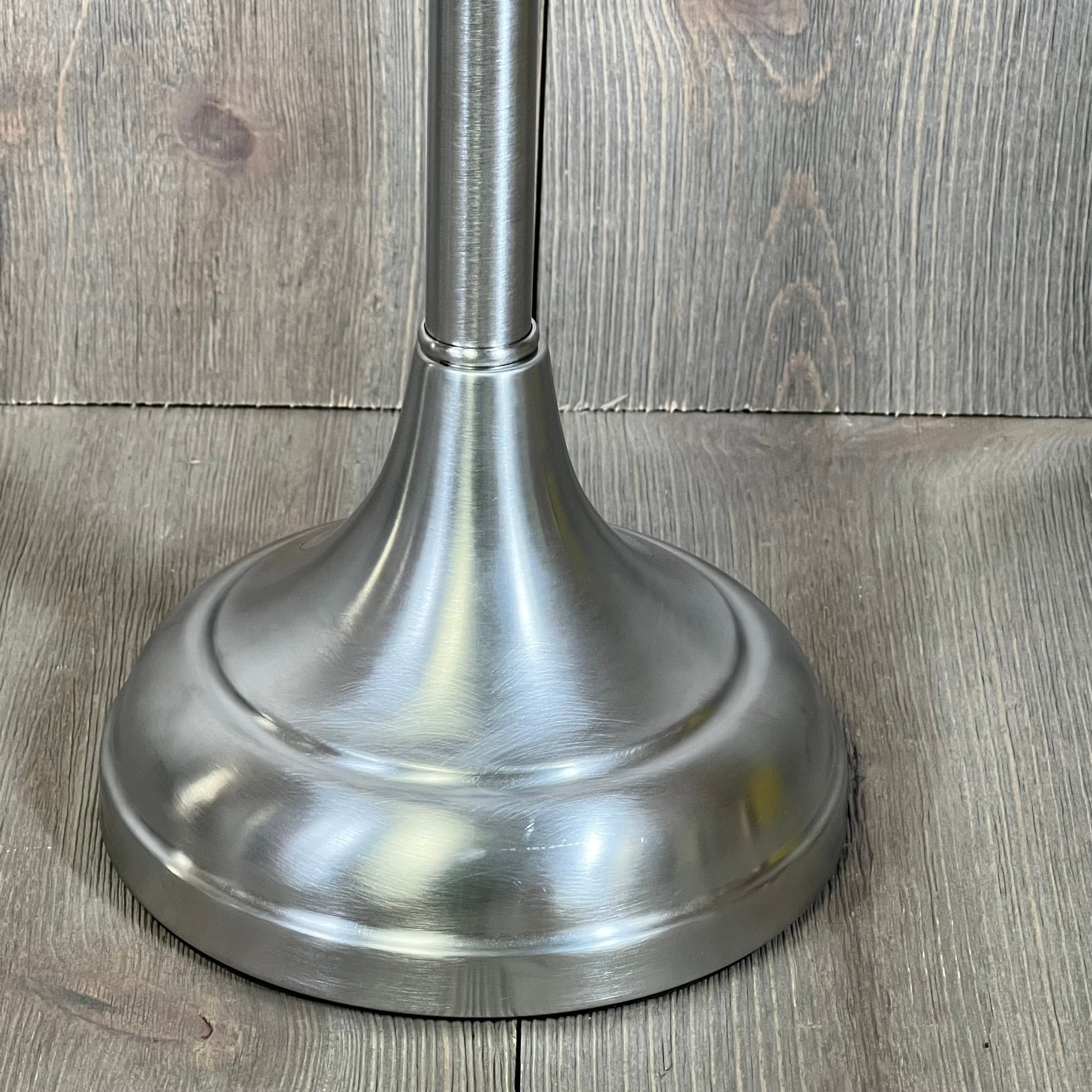 Satin chrome base of the Allied Brass Carolina Collection 2 Ring Guest Towel Stand, showcasing durability and elegance.