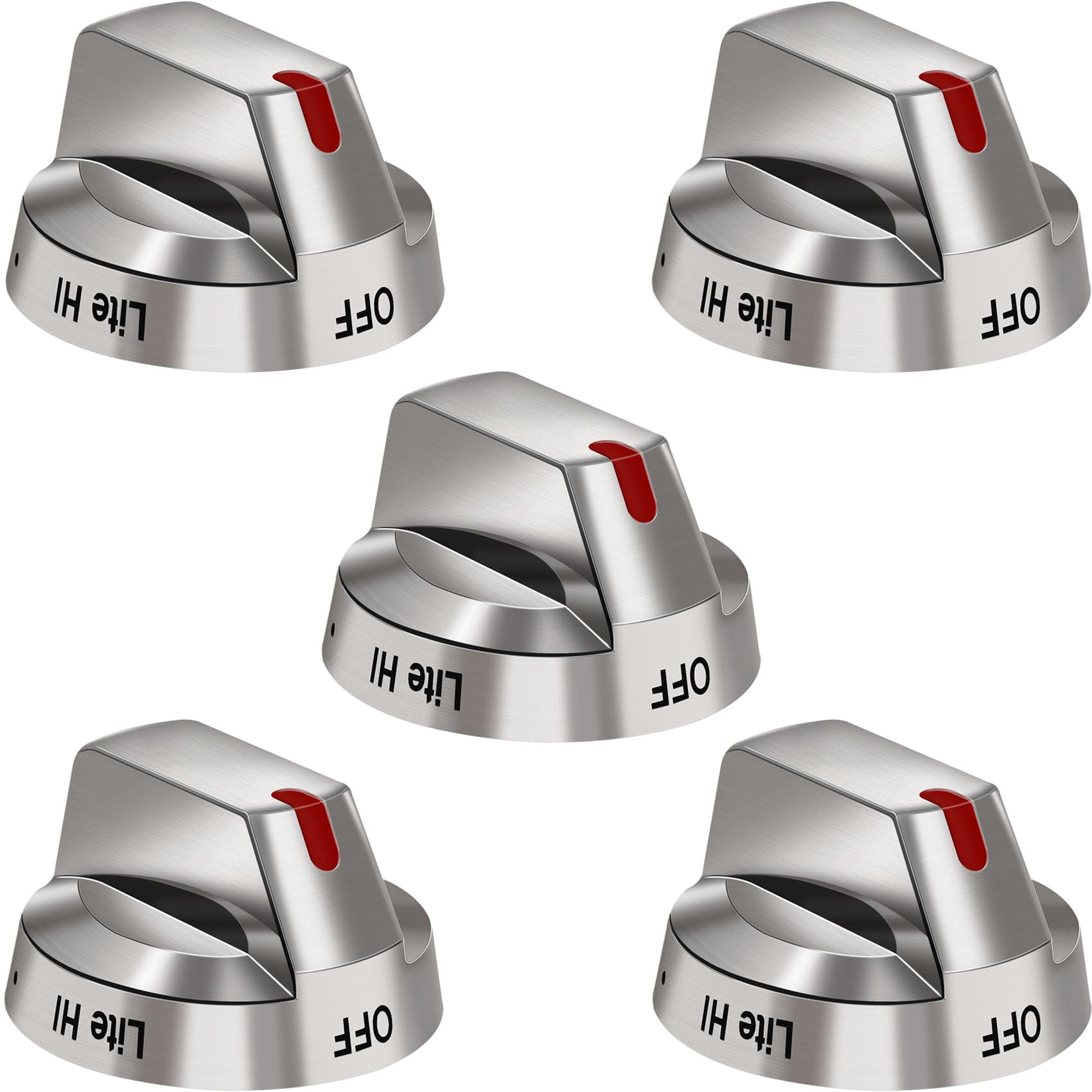 Stainless steel Samsung gas stove control knob set with red indicators, set of five pieces.

Durable replacement knobs for Samsung gas stoves in sleek silver with red highlights.

Five-piece Samsung gas stove knob set featuring easy-grip design and clear markings.

Modern stainless steel gas stove knobs for Samsung, complete set of five with red accents.

Samsung gas stove burner knobs in a set of five, designed for a seamless replacement fit.