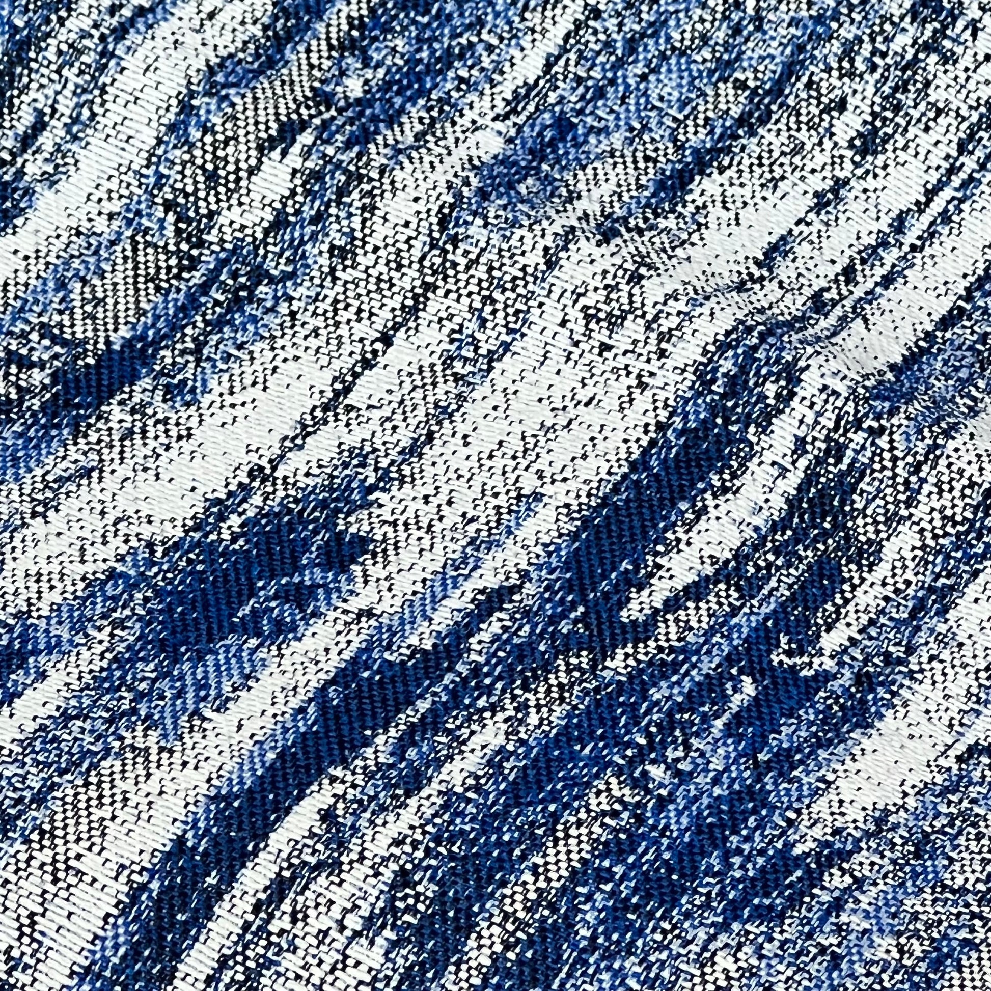 Navy blue abstract textured pillow cover with detailed fabric pattern, ideal for adding a modern touch to your couch decor.