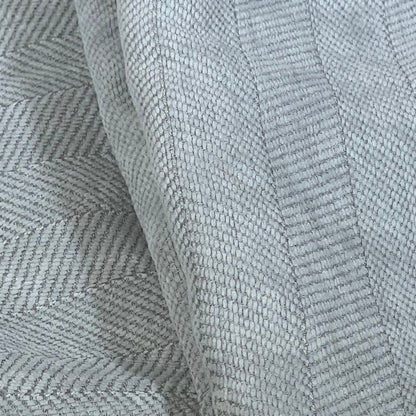 Close-up of light grey chenille fabric texture on MIULEE decorative pillow cover, 24x24 inch, showcasing intricate weave.
