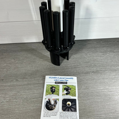 Tiroar SX244DA Lateral Assembly with Center Pipe shown with installation instructions.