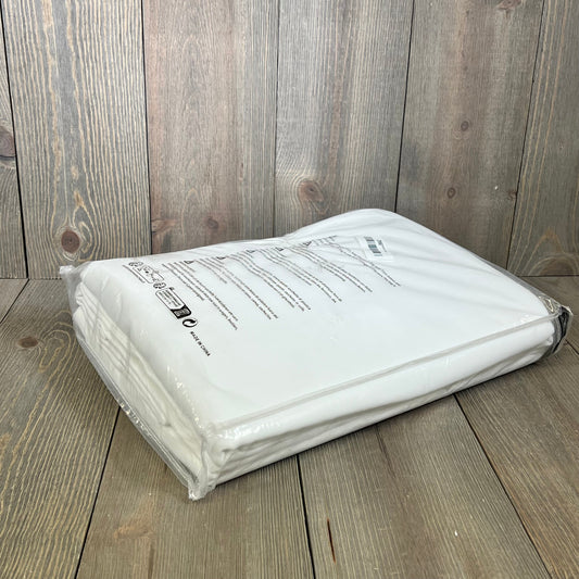 White thermal insulated curtains packaged for bedroom, 108 inches long, ideal for patio glass doors and living room window treatment.