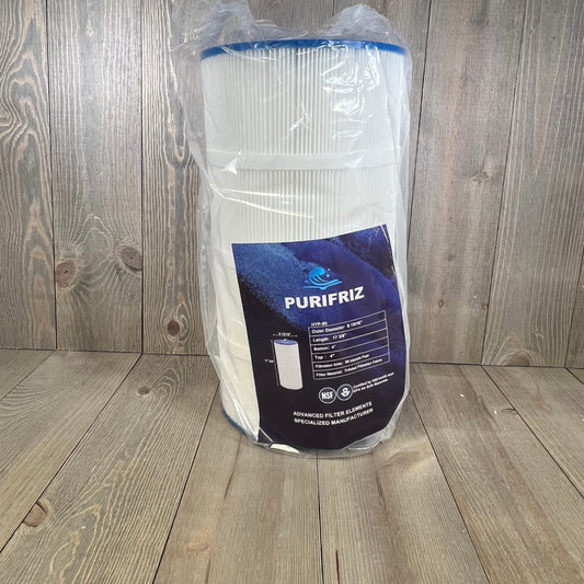 PURIFRIZ 90A Pool Filter in packaging, compatible with Hayward C900, Pleatco PA90; durable and efficient filtration.