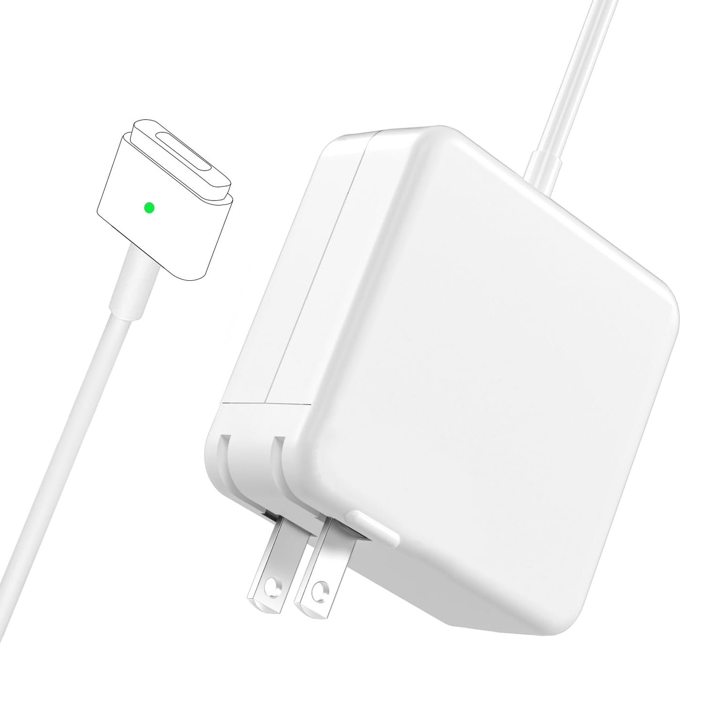 45W MacBook Air Charger with Magnetic Mag2 T-Tip, ideal for 11" and 13" models from 2012 to 2017, close-up view.