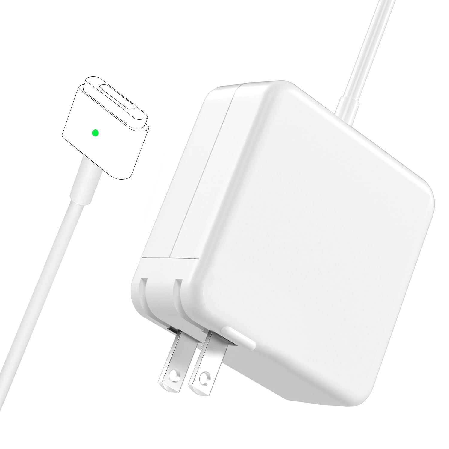 45W MacBook Air Charger with Magnetic Mag2 T-Tip, ideal for 11" and 13" models from 2012 to 2017, close-up view.